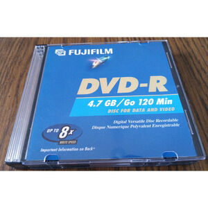 Fuji Film DVD-R Lot Of 5 Blank DVD's With Slim Cases